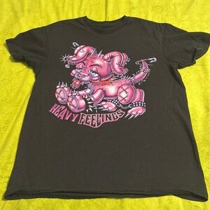 Teen Hearts Heavy Feelings Shirt Size Med Pink Dog with Chains